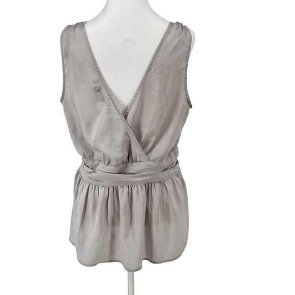 Banana Republic Dressy Deep V-Neck Sleeveless Blouse Side Zip Sz 14 Classy Top - Picture 4 of 11
